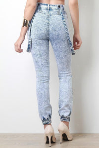 Distressed Acid Wash Overalls