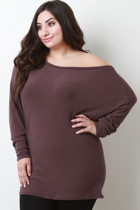 One Shoulder Dolman Sleeve Sweater Top