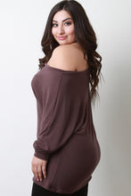 Load image into Gallery viewer, One Shoulder Dolman Sleeve Sweater Top