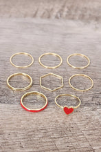 Load image into Gallery viewer, Heart-Shaped Enamel Charm Ring Set