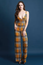 Load image into Gallery viewer, Plaid V-Neck Palazzo Jumpsuit