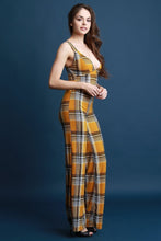 Load image into Gallery viewer, Plaid V-Neck Palazzo Jumpsuit