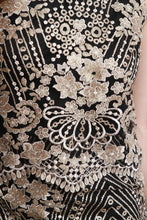 Load image into Gallery viewer, Metallic Floral Embroidery Two Piece Dress