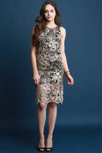 Load image into Gallery viewer, Metallic Floral Embroidery Two Piece Dress