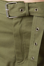 Load image into Gallery viewer, High Waisted Eyelet Belted Cargo Shorts