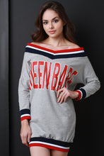 Load image into Gallery viewer, Queen Babe Varsity Sweater Dress